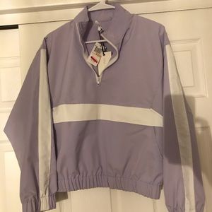 Lavender Half Zip Fashion Windbreaker
